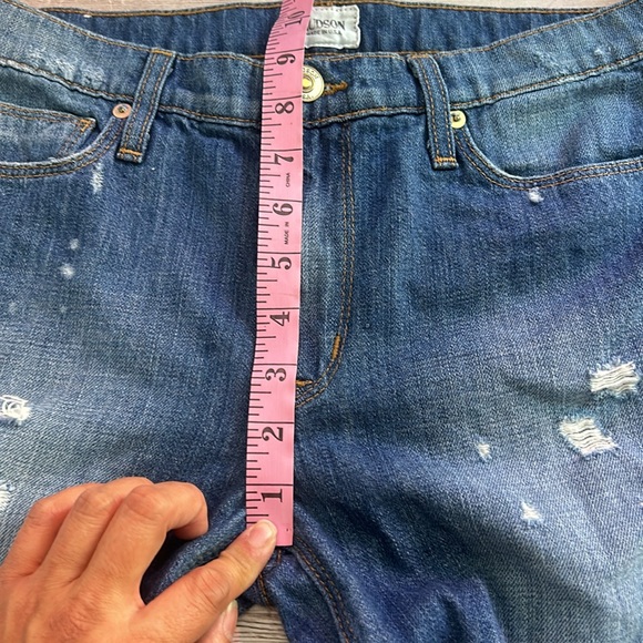 Hudson JUDE SLOUCH SKINNY CROP Distressed Cuff Hem Jeans - Picture 8 of 16